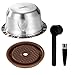 XIHIRCD Reusable Pods for Nespresso Vertuo Machine Stainless Steel 80ml Refillable Coffee Capsule Set with Silicone Lid Spoon  Brush Coffee Accessories for Nespresso - Image 2