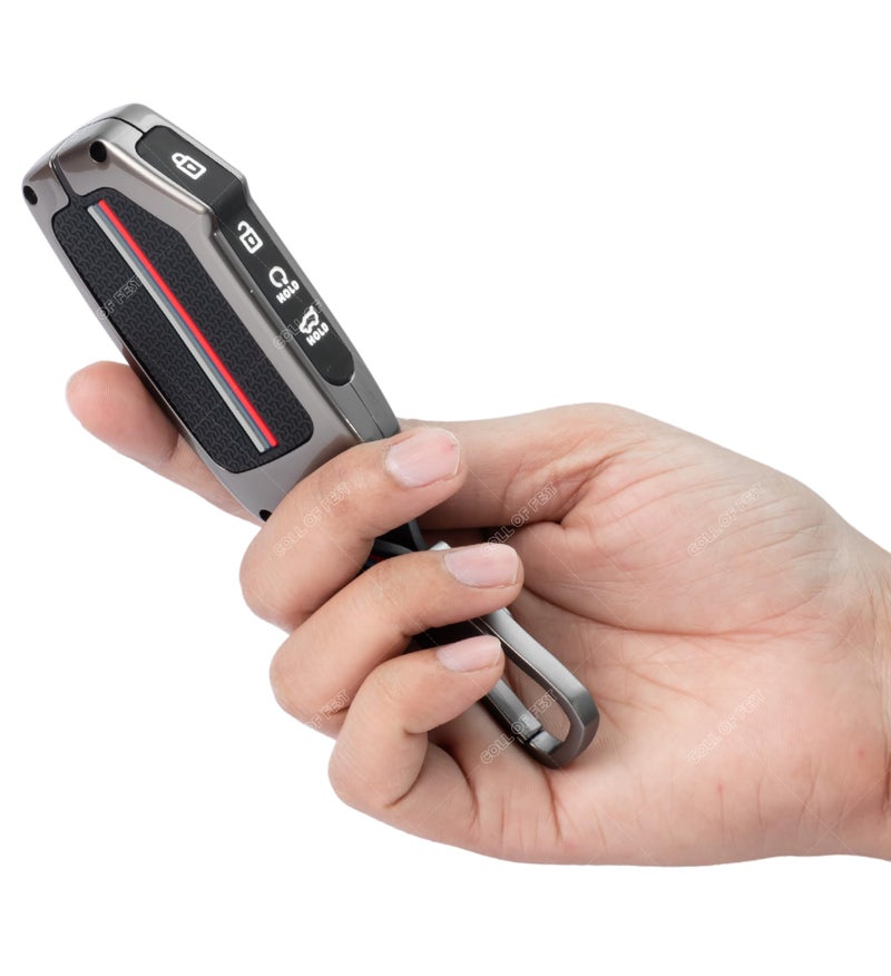 Coll of Fest Metal Silicon Key Cover Compatible with Kia Seltos 2024 2023 Facelift HTX | Carens X Line | Sonet Facelift 4 Button Smart Key Special Feature Visibility in Low-Light Condition - Image 3