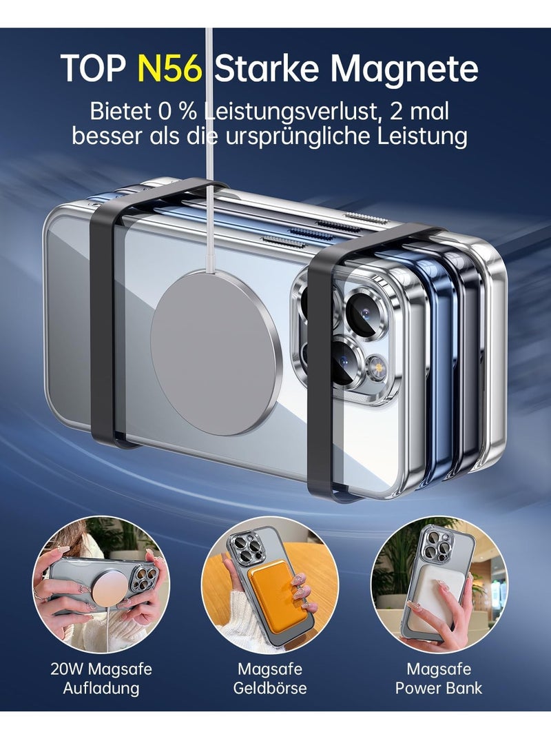 ELTRAZONE iPhone 15 Pro Case with Integrated Camera Lens Protection [TOP N56 Magnets] [Military Grade Drop Protection] for Magsafe Women Men iPhone 15 Pro Cover Case 6.1" Black Titanium - Image 4