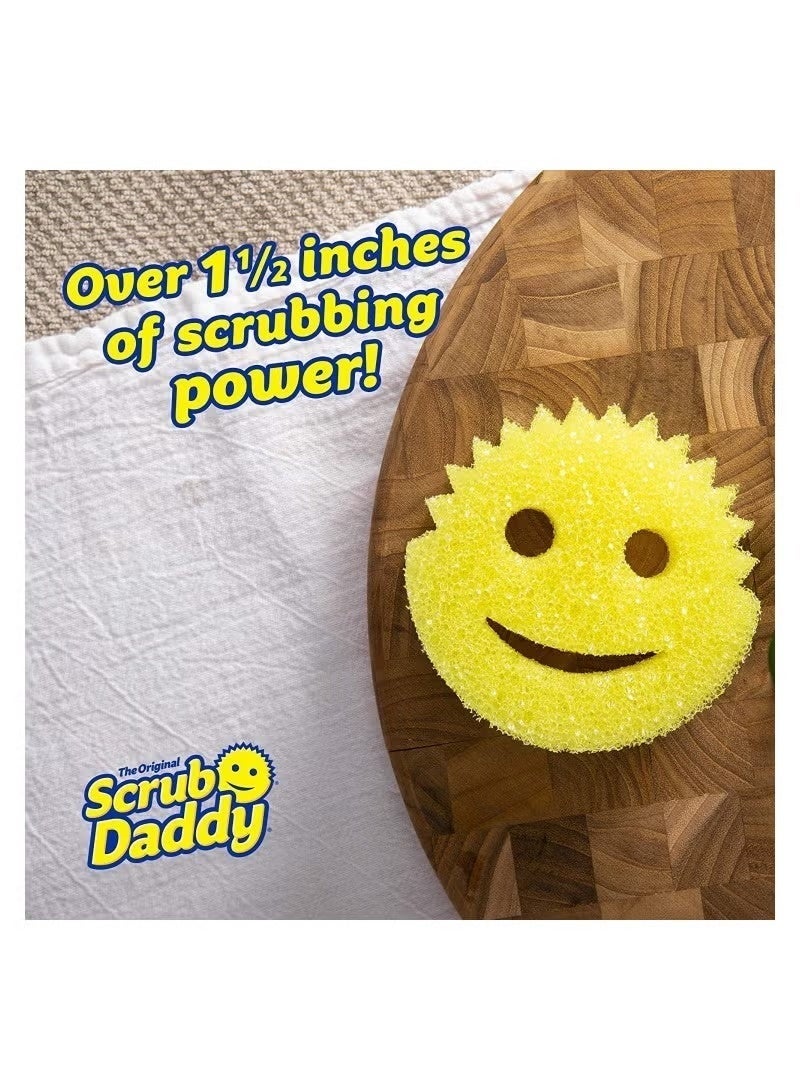 سكراب دادي مجموعة إسفنجات "Scrub Daddy" - ألوان متنوعة - إسفنجات لا تخدش الأسطح (مثالية للأطباق والمنزل)، مقاومة للروائح، تصبح ناعمة في الماء الدافئ وصلبة في الماء البارد، توفر تنظيفاً عميقاً، آمنة للغسل في غسالة الأطباق، متعددة الاستخدامات، عملية، ومصممة لراحة اليد - عبوة من 3 قطع. - Image 3