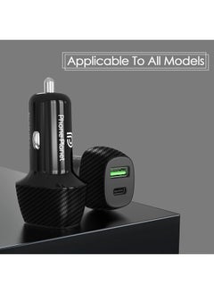 فون بلانيت شاحن سيارة سريع 38 وات USB Type C بمنفذ مزدوج  - Image 3