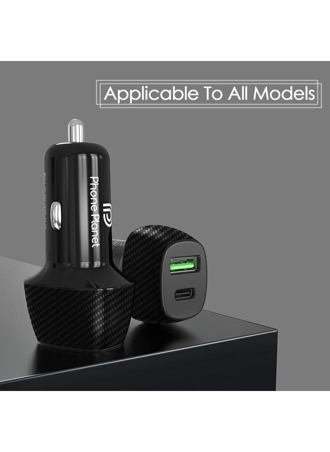 فون بلانيت شاحن سيارة سريع 38 وات USB Type C بمنفذ مزدوج  - Image 3