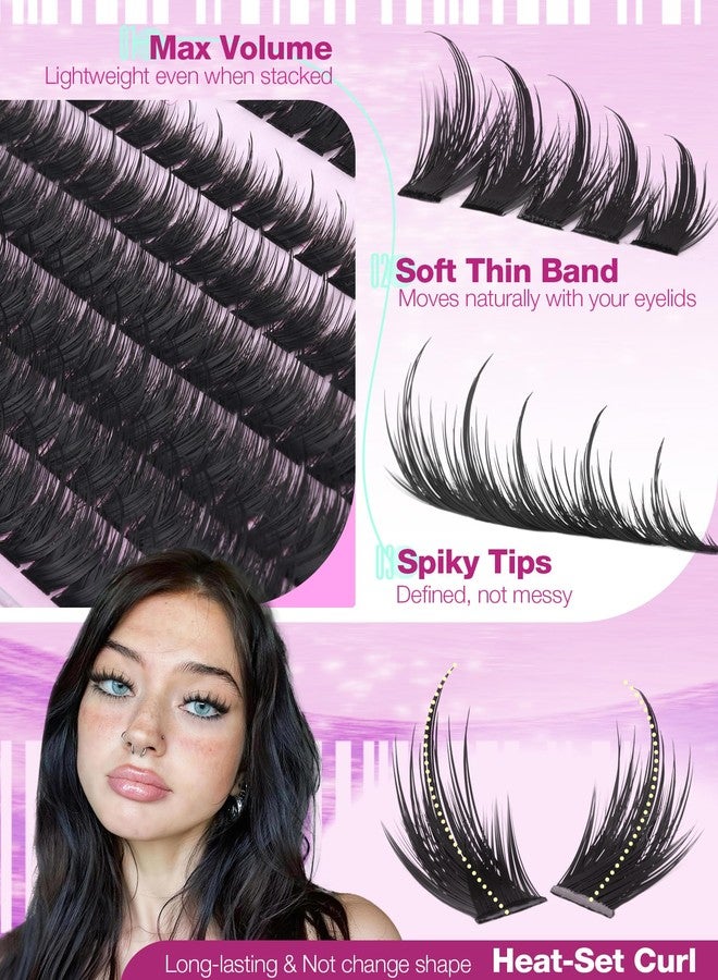 LANFLOWER Manga Lash Clusters with Spikes Fairy Eyelash Clusters Wispy Cluster Eyelash Extensions 80D 100D Anime Lash Clusters with Bottom Lashes Natural DIY Individual Lashes by Lanflower - Image 4