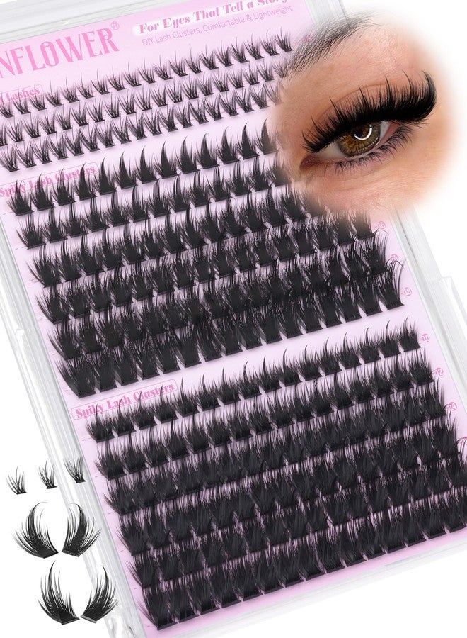 LANFLOWER Manga Lash Clusters with Spikes Fairy Eyelash Clusters Wispy Cluster Eyelash Extensions 80D 100D Anime Lash Clusters with Bottom Lashes Natural DIY Individual Lashes by Lanflower - Image 1