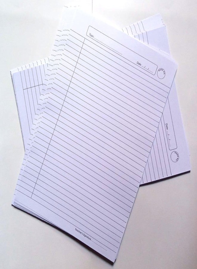 ARETOR A4 Ruled Sheets, White, 40 Pages, Teacher Signature Line, Geometry Paper - Image 4