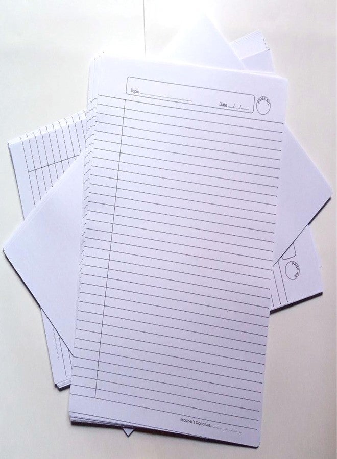 ARETOR A4 Ruled Sheets, White, 40 Pages, Teacher Signature Line, Geometry Paper - Image 5
