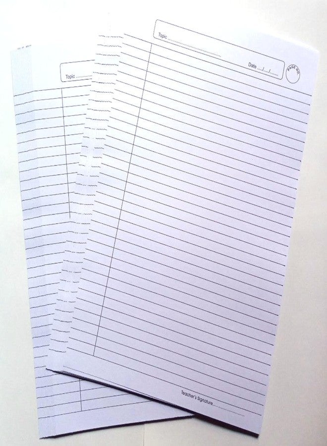 ARETOR A4 Ruled Sheets, White, 40 Pages, Teacher Signature Line, Geometry Paper - Image 2