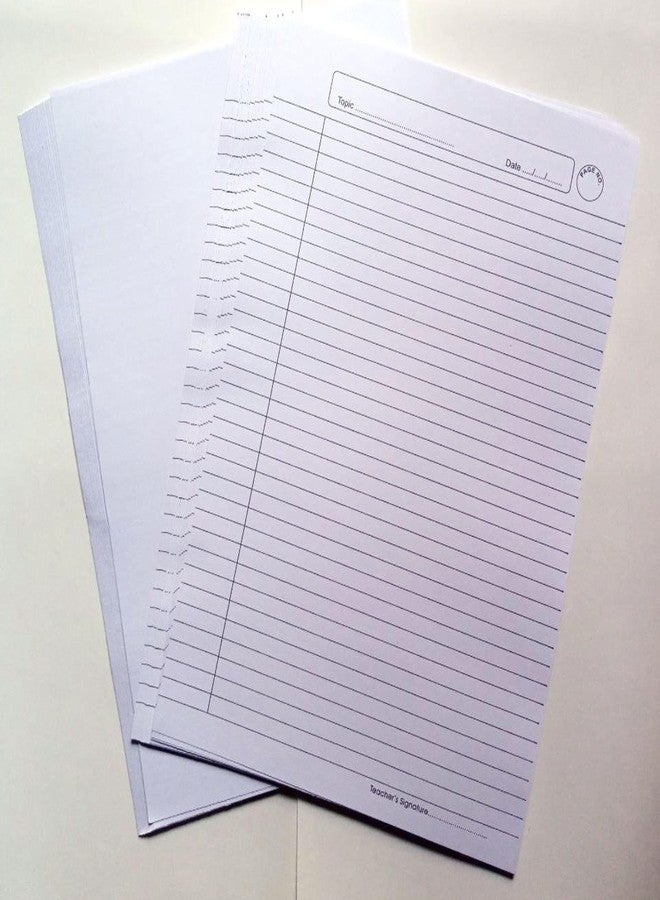 ARETOR A4 Ruled Sheets, White, 40 Pages, Teacher Signature Line, Geometry Paper - Image 3