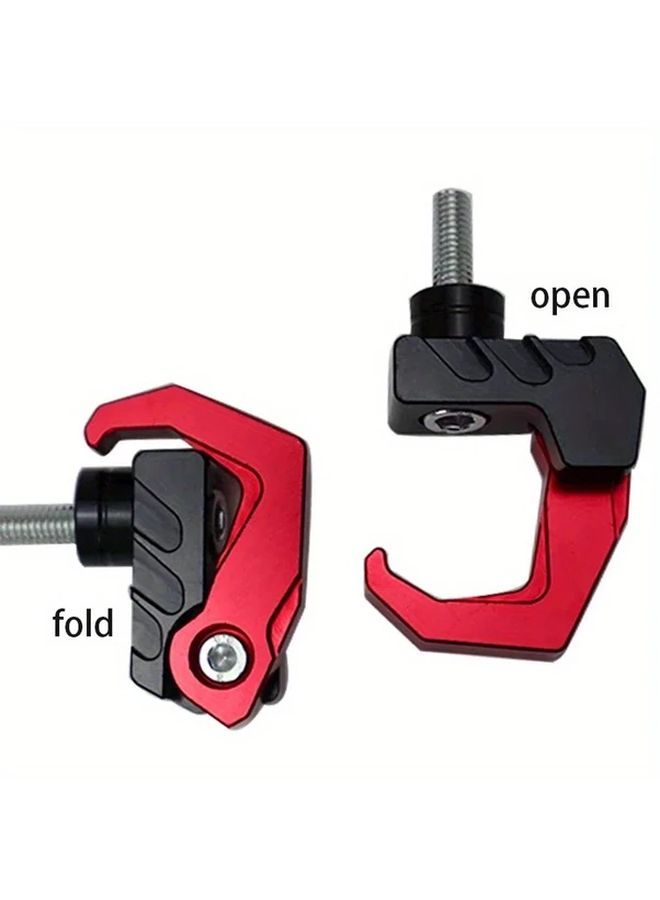 Red Motorcycle Helmet Holder Aluminum Hook Hanger For Luggage Bag Glove - Image 4