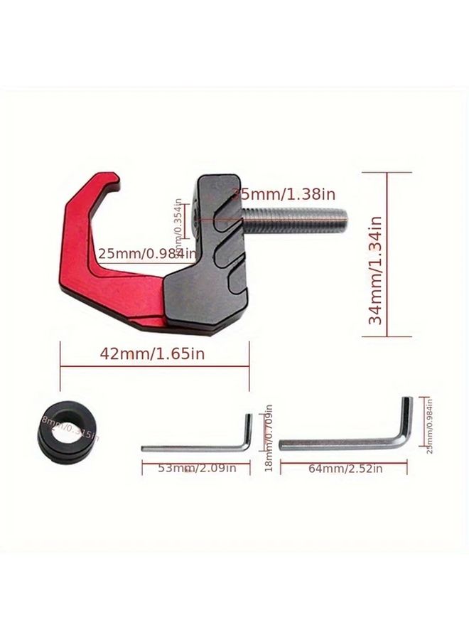 Red Motorcycle Helmet Holder Aluminum Hook Hanger For Luggage Bag Glove - Image 2