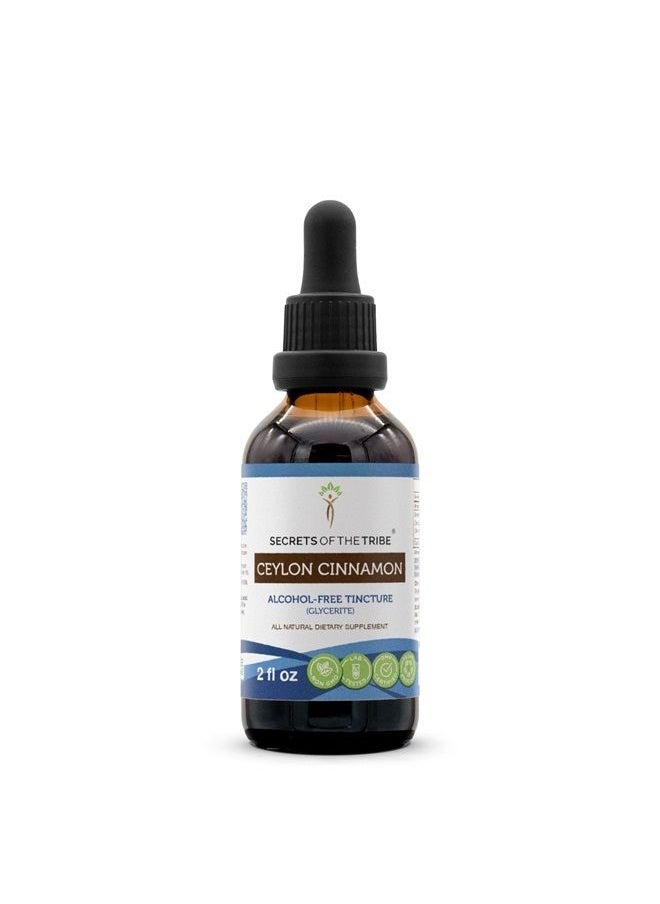 Secrets of the Tribe - Ceylon Cinnamon Tincture Alcohol-Free Liquid Extract, Ceylon Cinnamon (Cinnamomum Verum) Dried Bark (2 FL OZ) - Image 1