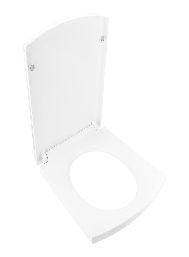 LCJAOF Quiet Close Toilet Seat - Multifunctional PP Material, Slow-Close Mechanism Thickened Rectangular Design Quick Release Hinges, Fits All Regular Toilet Bowls, White - Image 1
