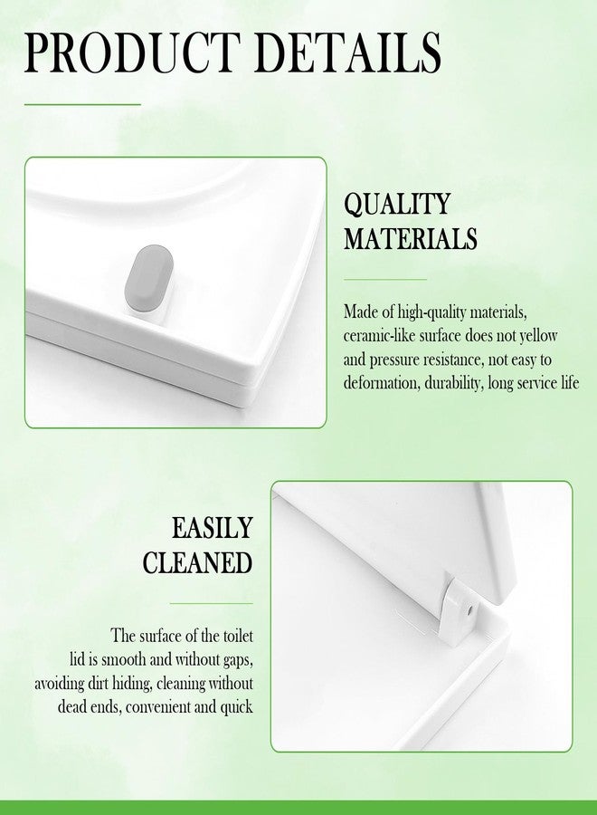 LCJAOF Quiet Close Toilet Seat - Multifunctional PP Material, Slow-Close Mechanism Thickened Rectangular Design Quick Release Hinges, Fits All Regular Toilet Bowls, White - Image 3