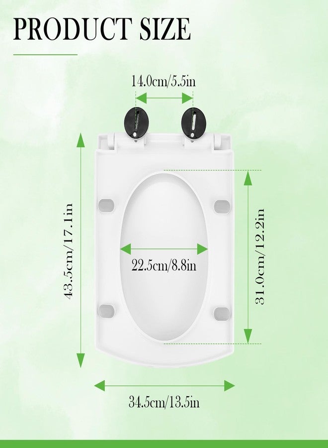 LCJAOF Quiet Close Toilet Seat - Multifunctional PP Material, Slow-Close Mechanism Thickened Rectangular Design Quick Release Hinges, Fits All Regular Toilet Bowls, White - Image 2