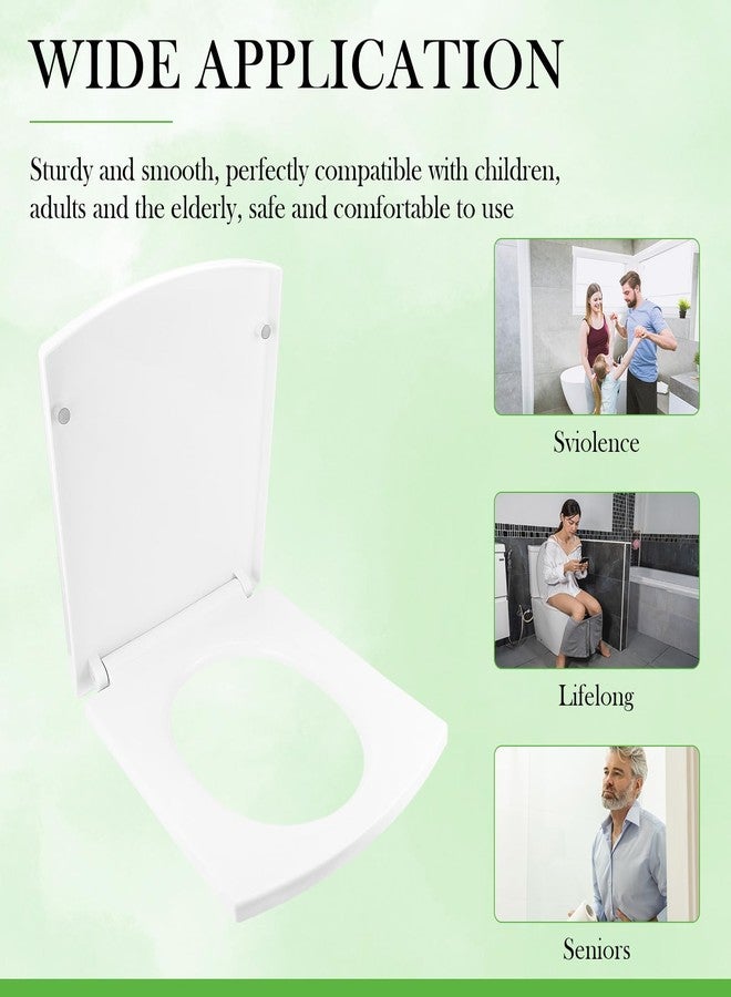 LCJAOF Quiet Close Toilet Seat - Multifunctional PP Material, Slow-Close Mechanism Thickened Rectangular Design Quick Release Hinges, Fits All Regular Toilet Bowls, White - Image 4