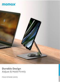 Momax Fold Stand 360 Degree Rotation Supports Phones and Tablets (Up to 12.9 inch) Multi-purpose Holder - Space Grey  - Image 5
