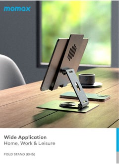 Momax Fold Stand 360 Degree Rotation Supports Phones and Tablets (Up to 12.9 inch) Multi-purpose Holder - Space Grey  - Image 4