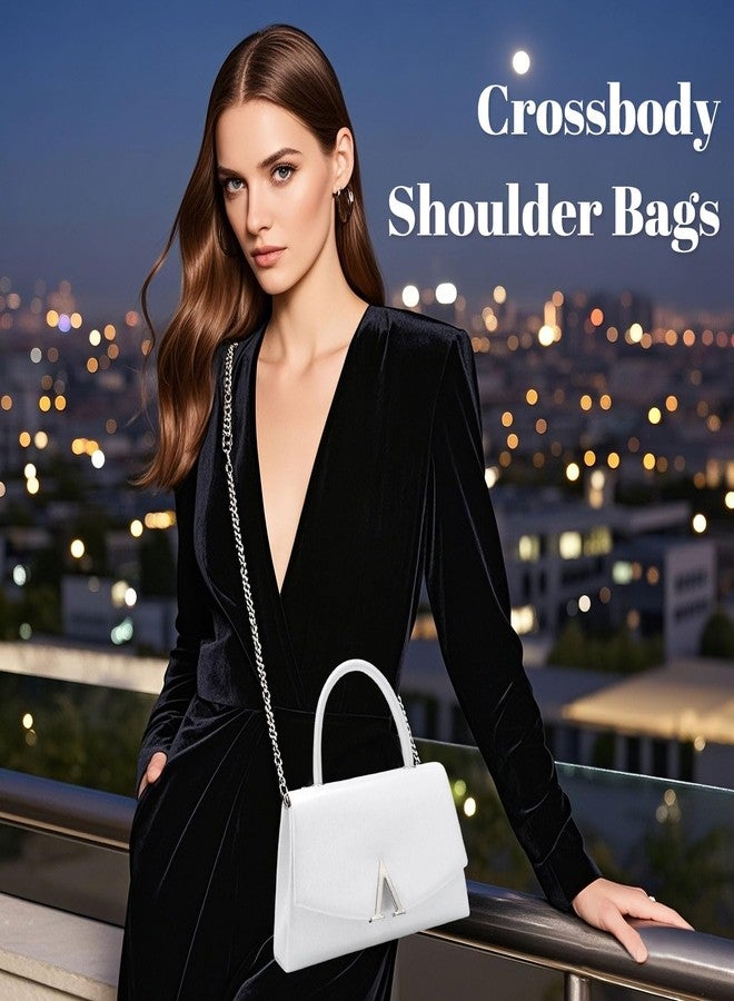 Rkrouco Evening Clutch Purse for Womens Crossbody Shoulder Handbags Wedding Bag Cocktail Purses with Detachable Chain(White) - Image 2
