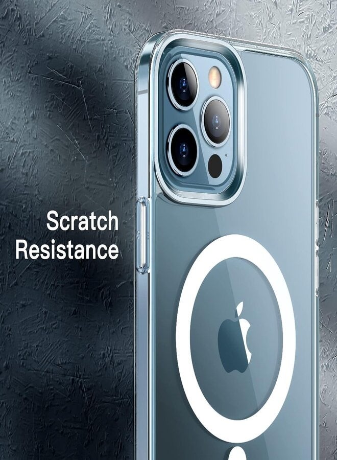 جراب مغناطيسي لموبايل (ايفون 12/12 برو) 6.1 بوصة (iPhone 12/12 Pro) متوافق مع الشحن اللاسلكي ماج سيف، غطاء ممتص للصدمات مضاد للخدش (شفاف)، بولي يوريثين حراري - بي سي - Image 4