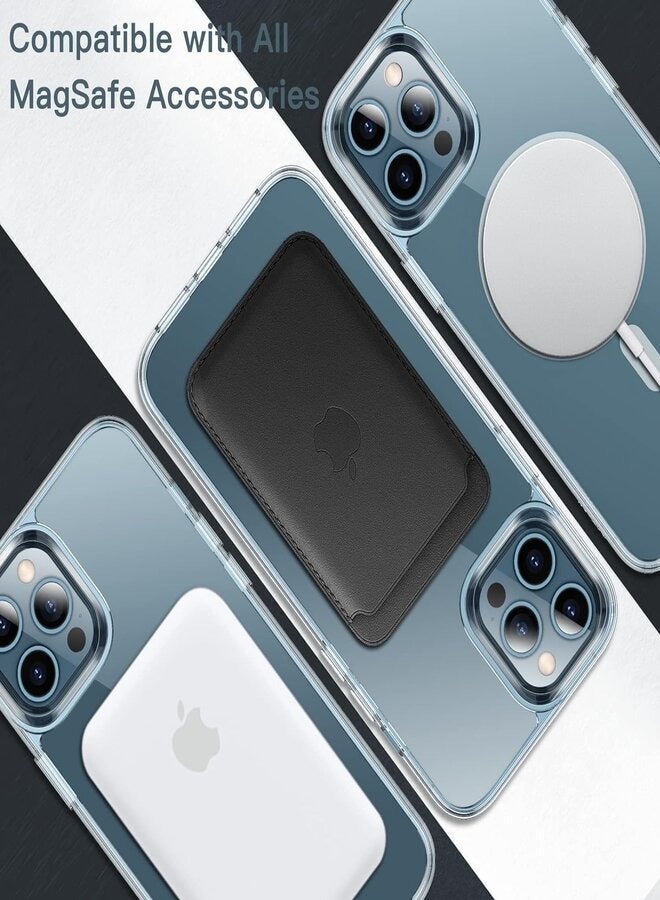 جراب مغناطيسي لموبايل (ايفون 12/12 برو) 6.1 بوصة (iPhone 12/12 Pro) متوافق مع الشحن اللاسلكي ماج سيف، غطاء ممتص للصدمات مضاد للخدش (شفاف)، بولي يوريثين حراري - بي سي - Image 3