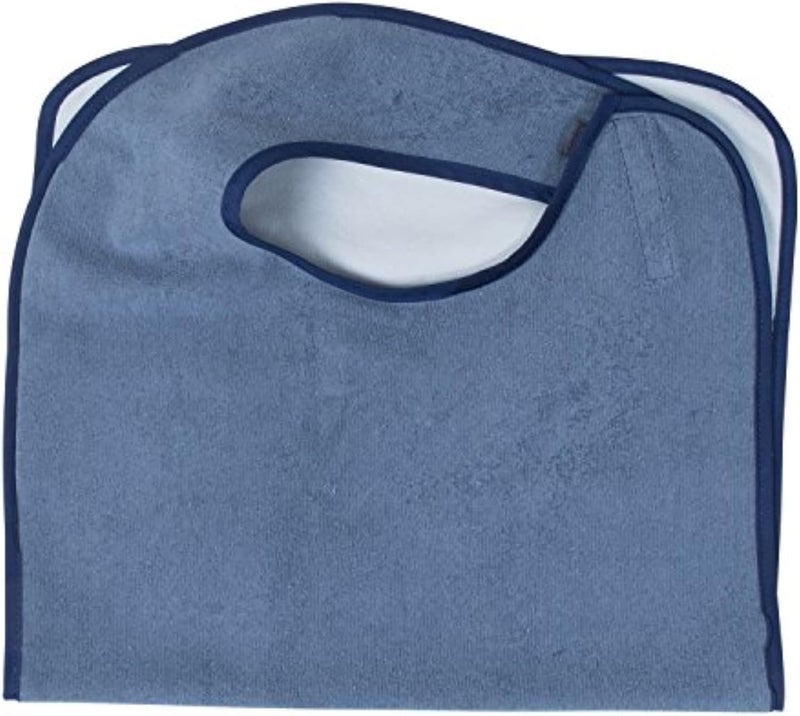 DMI Terry Cloth Adult Bib for Eating Bibs for Men  Women Adult Bibs for Eldery Mealtime Clothing Protector Washable Blue - Image 2