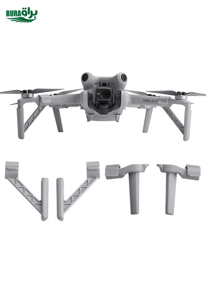 براق لـ DJI Mini 4 Pro Drone BRDRC Landing Gear زيادة ساق الارتفاع (رمادي)  - Image 1