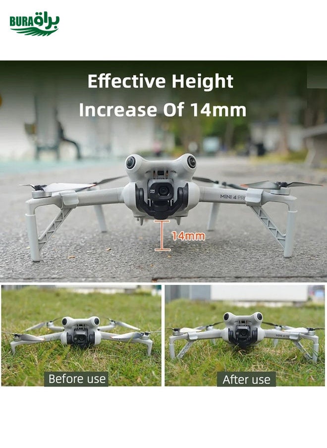 براق لـ DJI Mini 4 Pro Drone BRDRC Landing Gear زيادة ساق الارتفاع (رمادي)  - Image 4