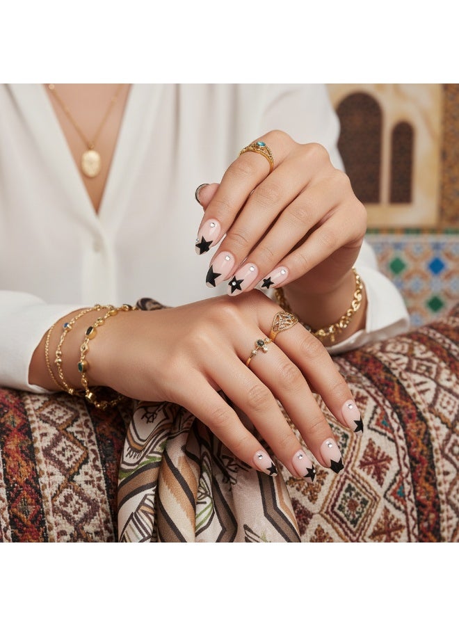 سنسيب اضغط على الأظافر بطرف فرنسي - عبوة من الجل الناعم للأظافر الصناعية الفرنسية القصيرة، اضغط على الأظافر بجودة صالونات التجميل، وأظافر لاصقة سلسة لتقليم الأظافر النسائية - Image 3