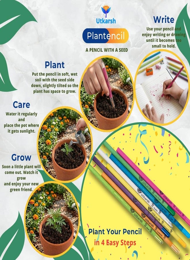 UTKARSH Plantable Seed Pencils – Pack of 25 | Eco Friendly Pencils Made from Recycled Paper | Unique Return Gift for Kids, Birthday Parties & Corporate Events - Image 3