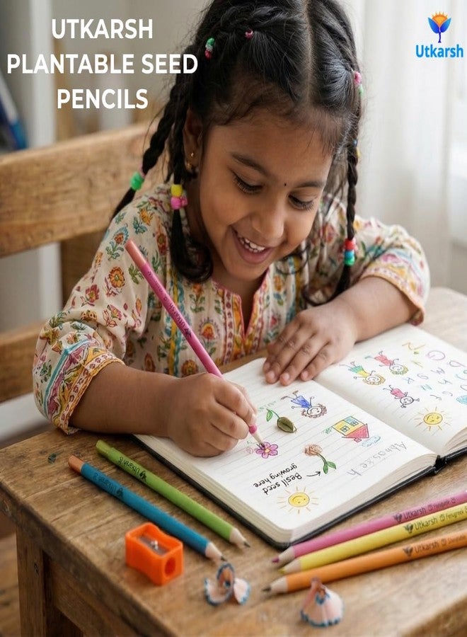 UTKARSH Plantable Seed Pencils – Pack of 25 | Eco Friendly Pencils Made from Recycled Paper | Unique Return Gift for Kids, Birthday Parties & Corporate Events - Image 2