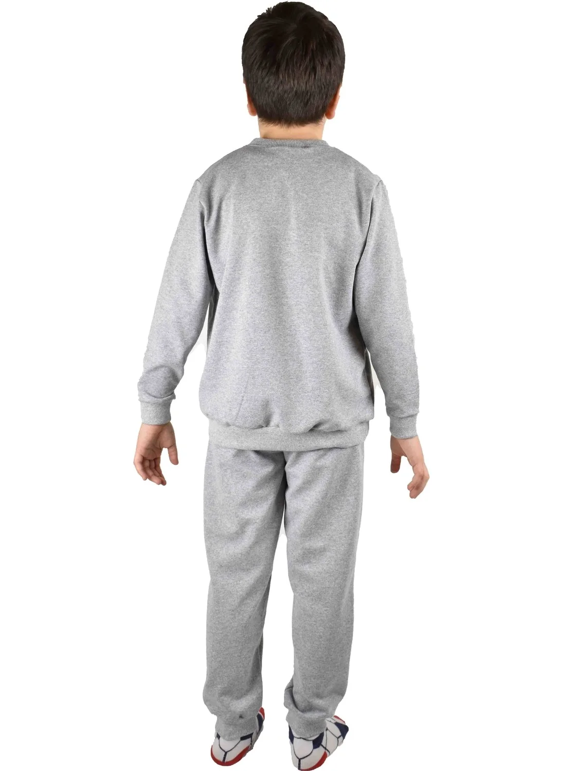 Bluence Men's Waiter Printed Gray Cotton Tracksuit Set