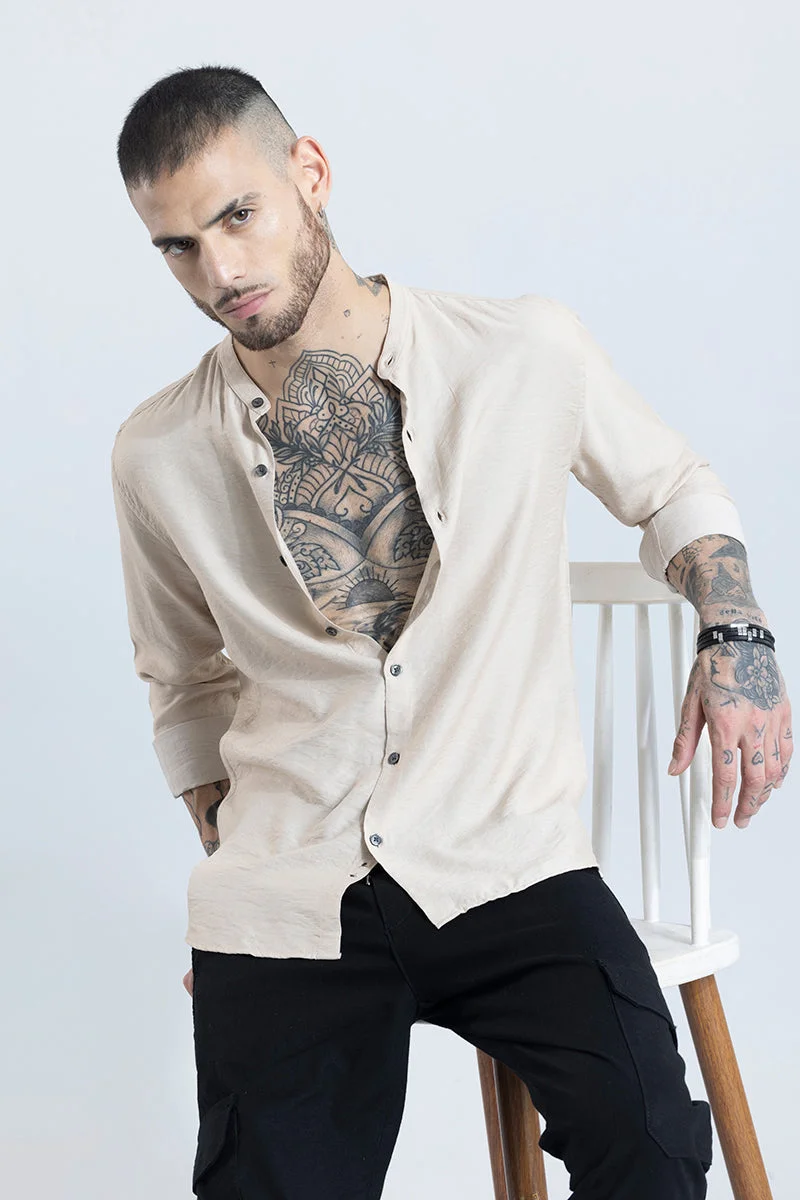 SNITCH Calista Beige Mandarin Shirt
