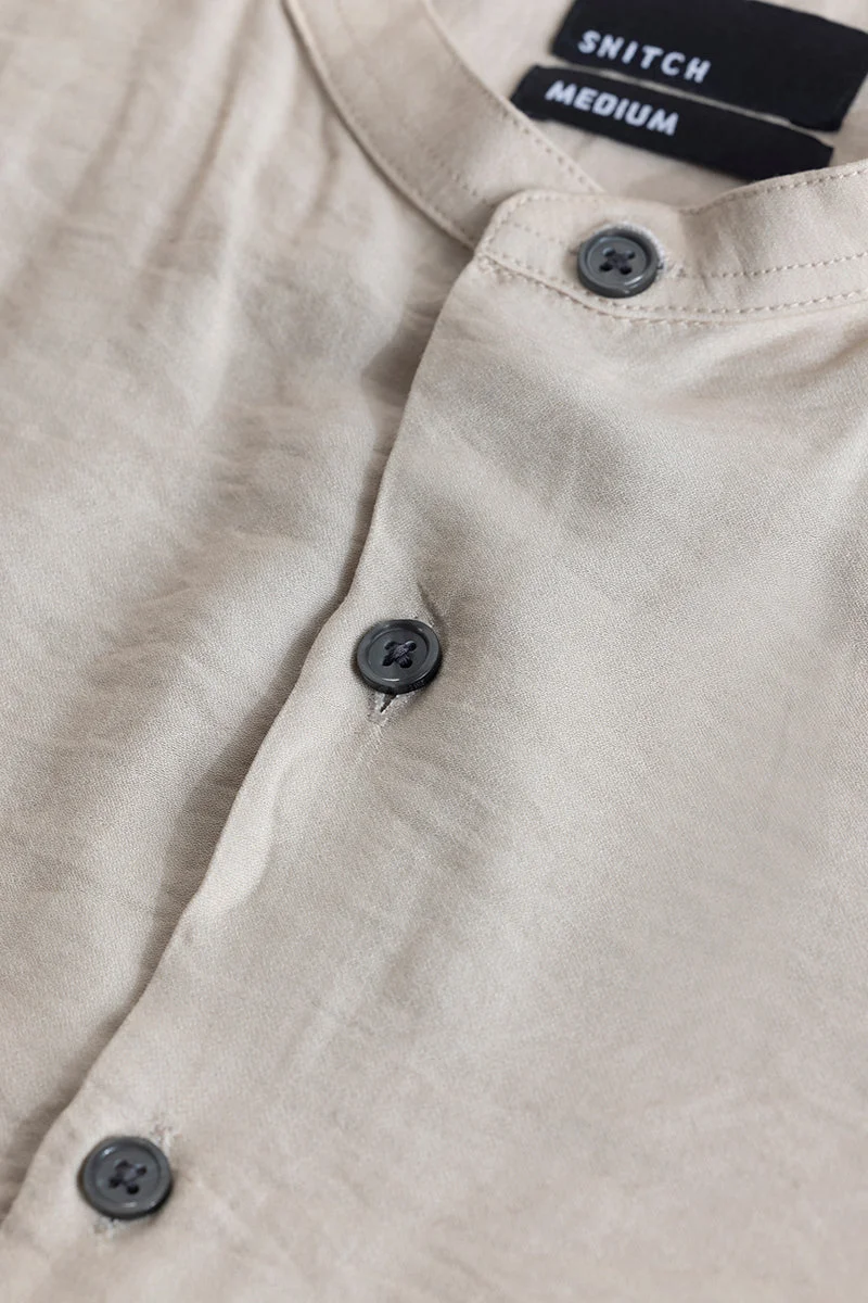 SNITCH Calista Beige Mandarin Shirt