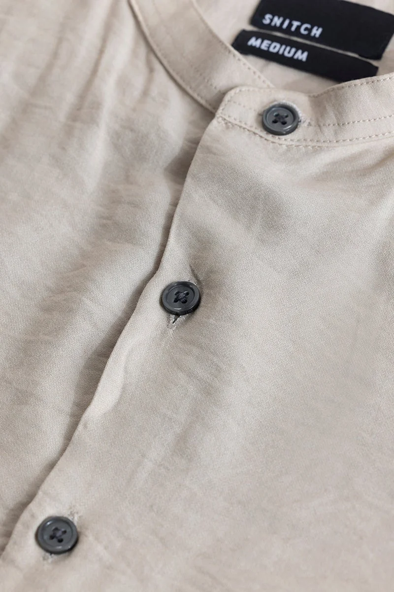 SNITCH Calista Beige Mandarin Shirt