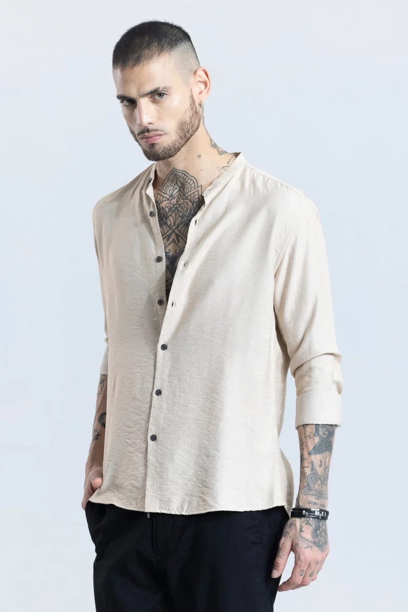 SNITCH Calista Beige Mandarin Shirt