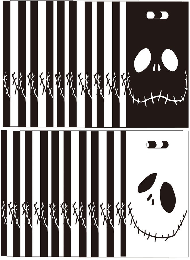 CupaPlay 50Ct Halloween Party Supplies - Plastic Bags - Trick or Treat Skeleton Demon Birthday Favors Decorations Goodie Gift Bags - Image 1