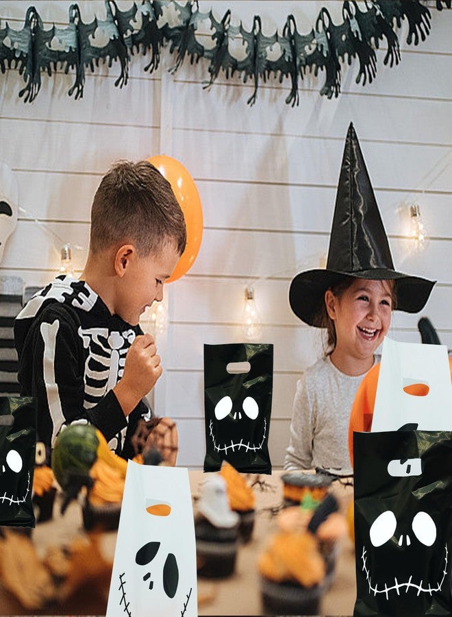 CupaPlay 50Ct Halloween Party Supplies - Plastic Bags - Trick or Treat Skeleton Demon Birthday Favors Decorations Goodie Gift Bags - Image 4