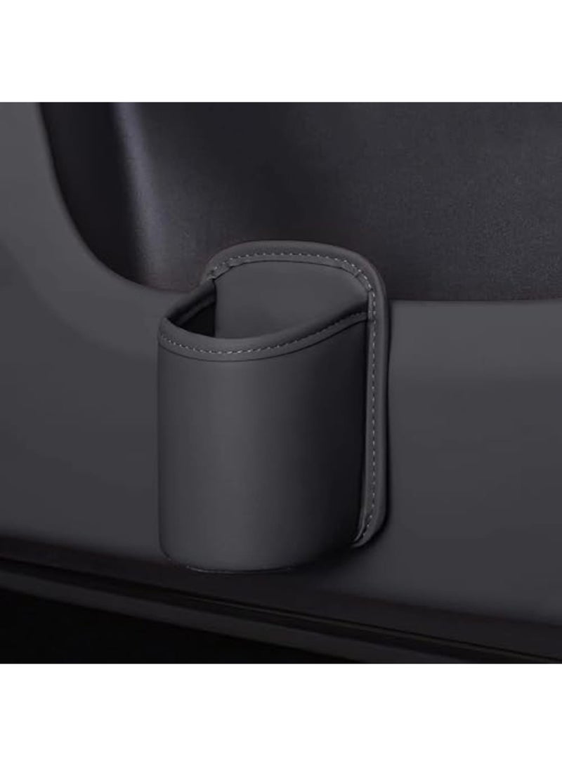 SYOSI Car Cup Holder Leather Large Drink Bottle & Coffee Cup Holder - 2-Pack Clip-on Storage for Car Doors & Seatback - Fits Most Cups, Water Bottles, and Mugs (Black) - Image 2