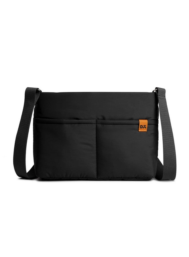 DailyObjects Retreat Sling Crossbody Bag For Girls, Men and Women| | One Spacious Main Zippered Compartment and Two Deep Slip Pockets | Detachable Strap - Carbon Black - Image 1