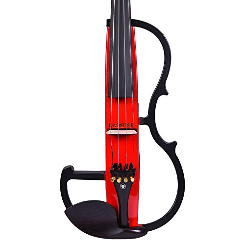 Kadence VE101 Vivaldi Electric Violin | 4/4 Full Size with Basswood Body & Ebony Wood Bow | 3-Band EQ Preamp | Includes Lightweight Hard Case, Bow, Rosin & Headphone | Includes Learning Course | Red - Image 2