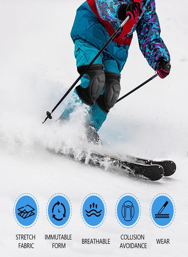 Shupakul 2 Pairs Ski Protective Knee Pads Elbow Pads,Thickened Ski Knee Pads Elbow Pads Set for Kid & Adult,Non-Slip Ski Skating Protective Gear for Skiing Snowboarding Outdoor Sport Protection - Image 4