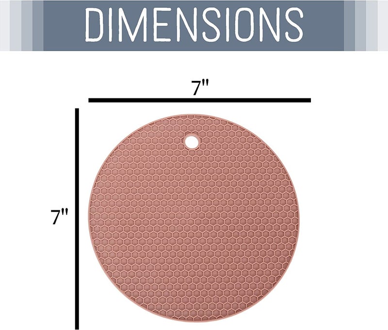 FS COOL Silicone Trivet mat, Multi-Purpose Heat mat, Non-Slip Insulation mat Heat-Resistant, hot Pot Rack-Drying mat, Heat-Resistant Kitchen Heat mat for countertops and Tables (Pack of 4, Brown) - Image 2