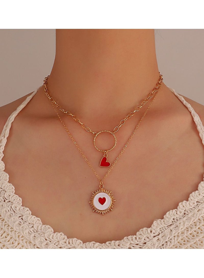 ساتينور مزدوجة القلب مكدس التيتانيوم الصلب قلادة - Image 4