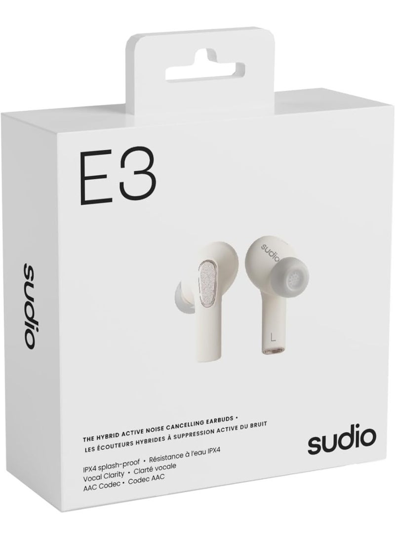 Sudio E3 White, In-Ear, True Wireless, Splash Proof, IPX4, Bluetooth v5.3, USB-C, 6 Hours Playtime - Image 3