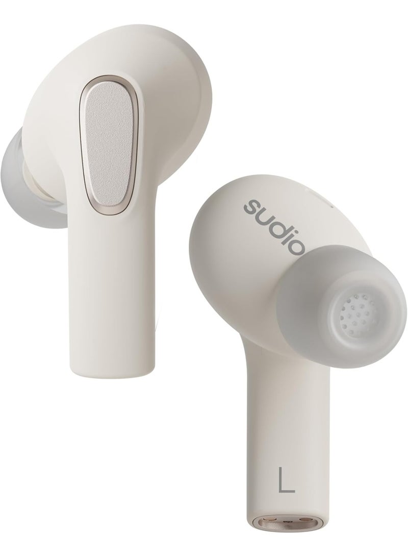 Sudio E3 White, In-Ear, True Wireless, Splash Proof, IPX4, Bluetooth v5.3, USB-C, 6 Hours Playtime - Image 1