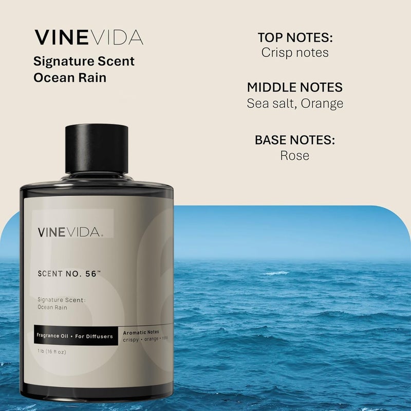 VINEVIDA [16 Fl Oz] Ocean Rain Fragrance Oil for Cold Air Diffusers, Essential Oils for Diffuser Oil Refill & Air Freshener Room Spray - Image 1