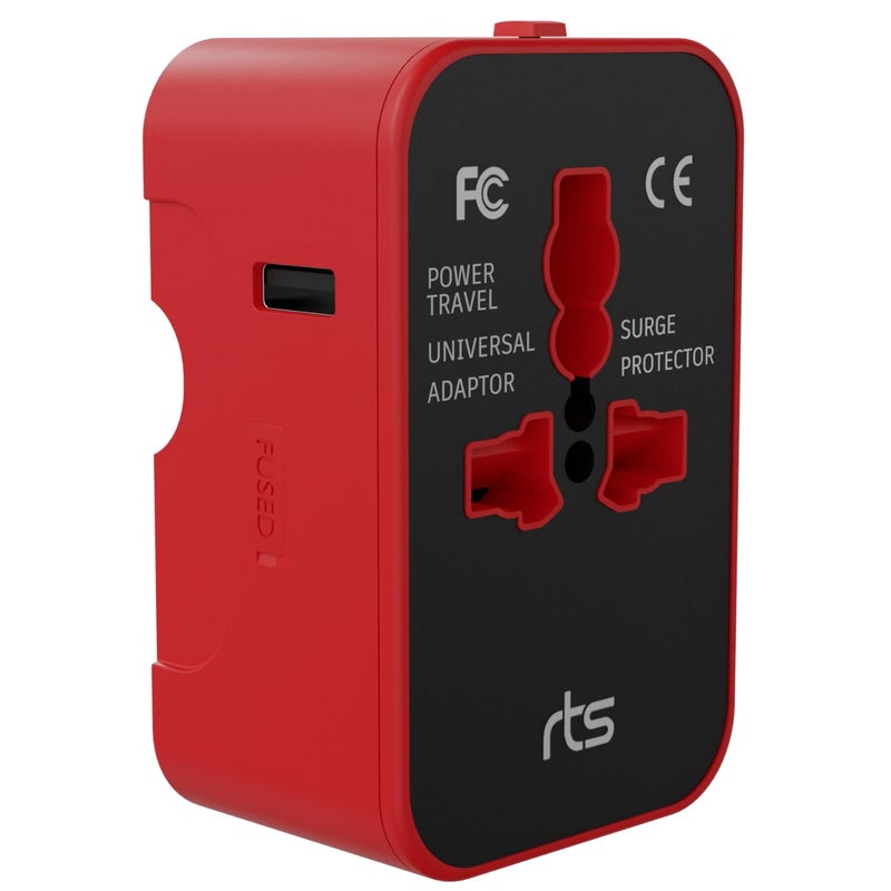 rts 2 Type C 1 USB Plug Universal Travel Adapter Suitable For 200 Countries International All in One Worldwide Travel Power Plug Adapter and Wall Charger For USA EU UK AUS Europe Cell Phone Laptop - Image 2