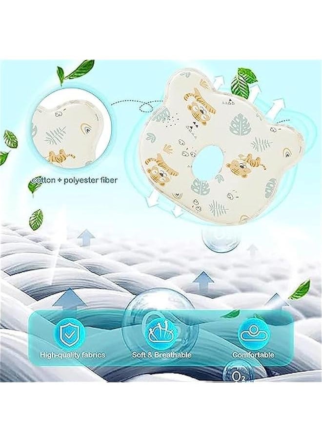 Gonice - Baby Pillow Head Shaping, Soft and Cozy Baby Pillow, Preventing Flat Head and Shapes Infant's Head, Perfect for Sleeping and Head Support for 0-36 Months Newborns and Infant (Tiger) - Image 1