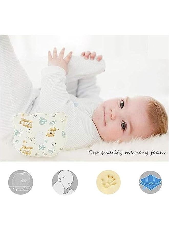 Gonice - Baby Pillow Head Shaping, Soft and Cozy Baby Pillow, Preventing Flat Head and Shapes Infant's Head, Perfect for Sleeping and Head Support for 0-36 Months Newborns and Infant (Tiger) - Image 1