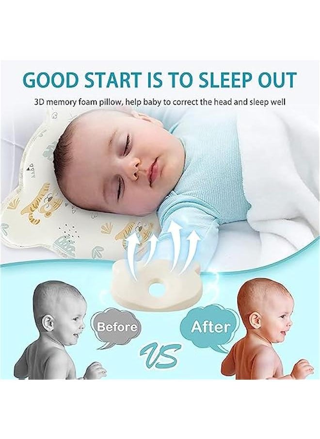 Gonice - Baby Pillow Head Shaping, Soft and Cozy Baby Pillow, Preventing Flat Head and Shapes Infant's Head, Perfect for Sleeping and Head Support for 0-36 Months Newborns and Infant (Tiger) - Image 1